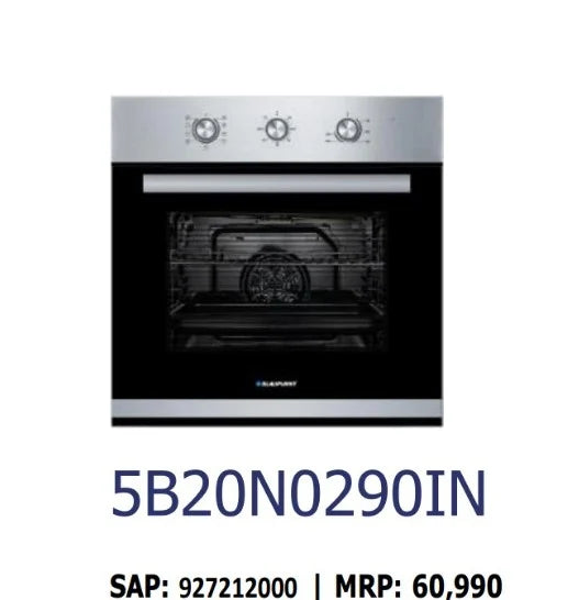 Blaupunkt 5B20N0290IN 60cm Built-in Oven: Stainless Steel & Glass