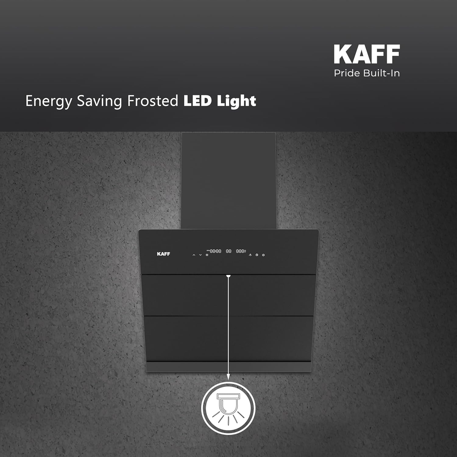 KAFF ALBURY DC 60 (BLDC Motor) Filter-less Smart Auto Clean Slant Kitchen Chimney 60 CM - 1280 m3/hr Suction