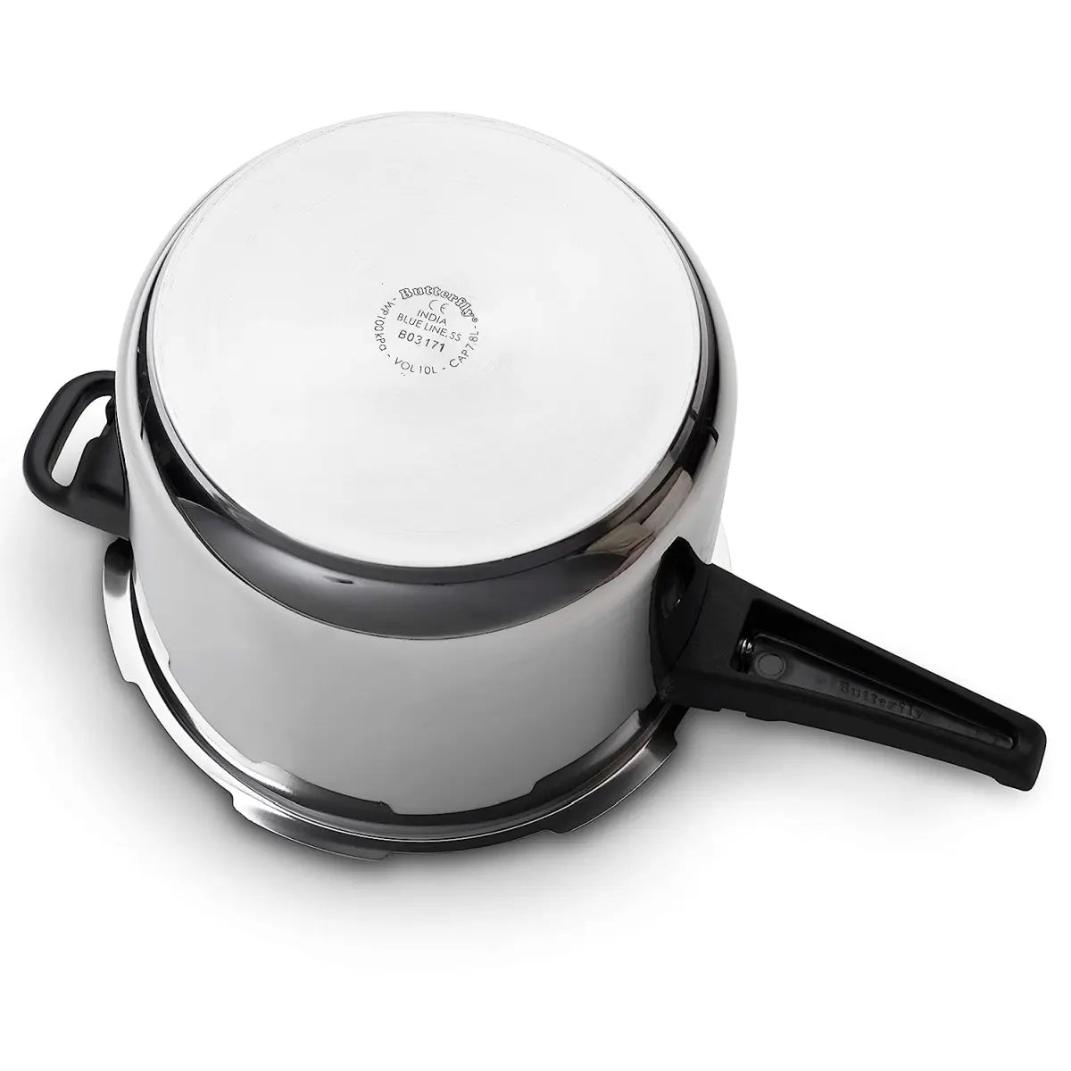 Butterfly Blue Line Stainless Steel Outer Lid Pressure Cooker, 10 Litre