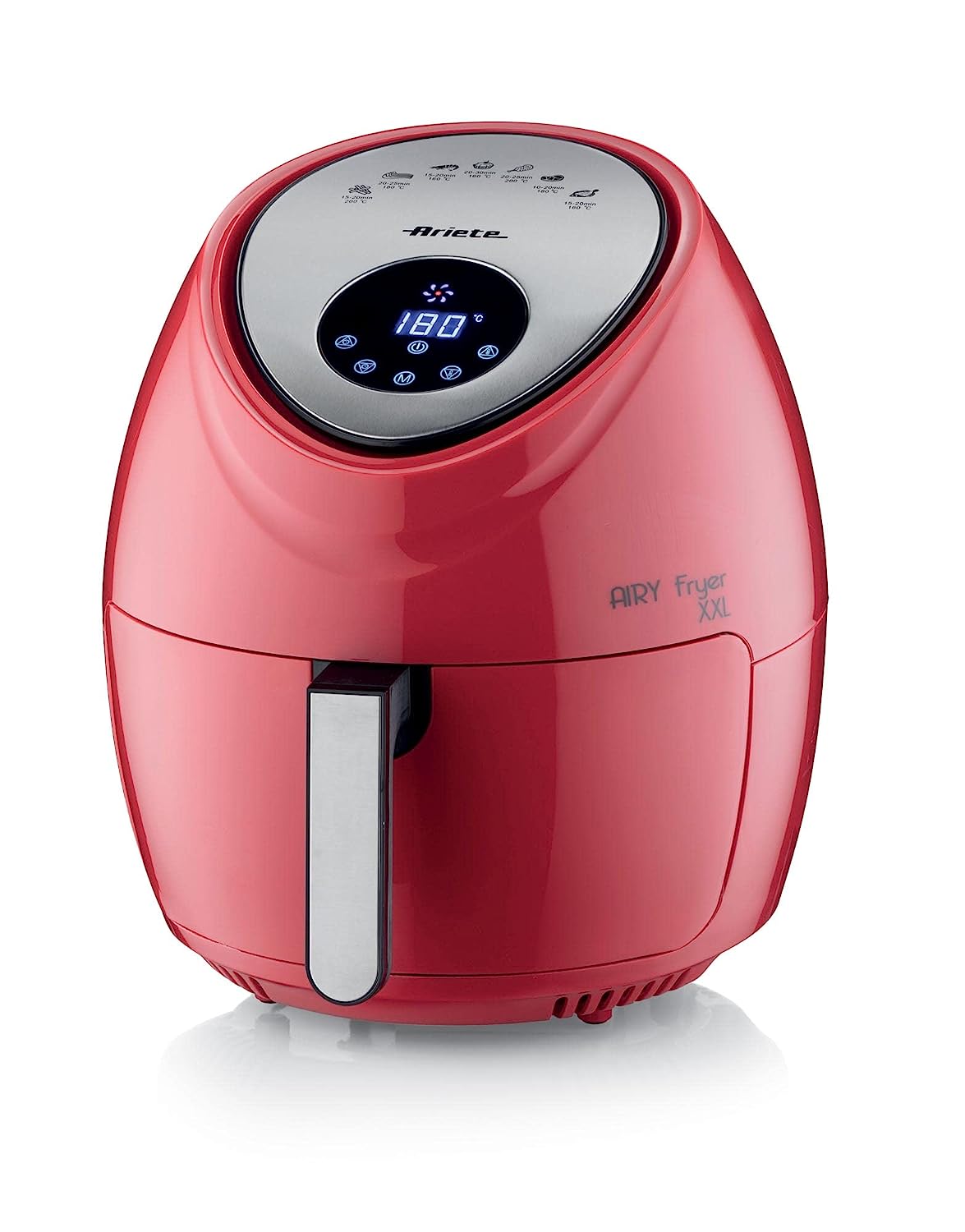 Ariete 4618, Airfryer max XXL, Air Fryer, 5.5 Liters, Fries Without Oil 2.5 kg of Chips, 1800 Watt, Red