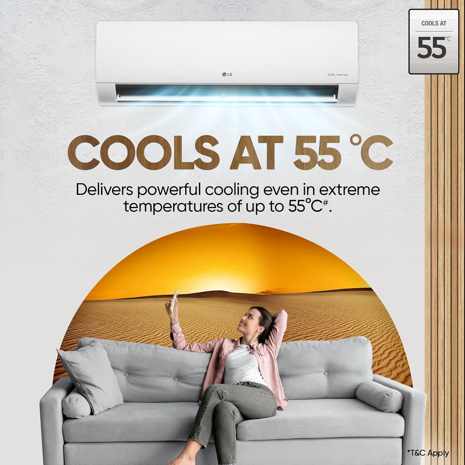 LG 2 Ton 3 Star Hot & Cold, DUAL Inverter Split AC H24VNXE, White