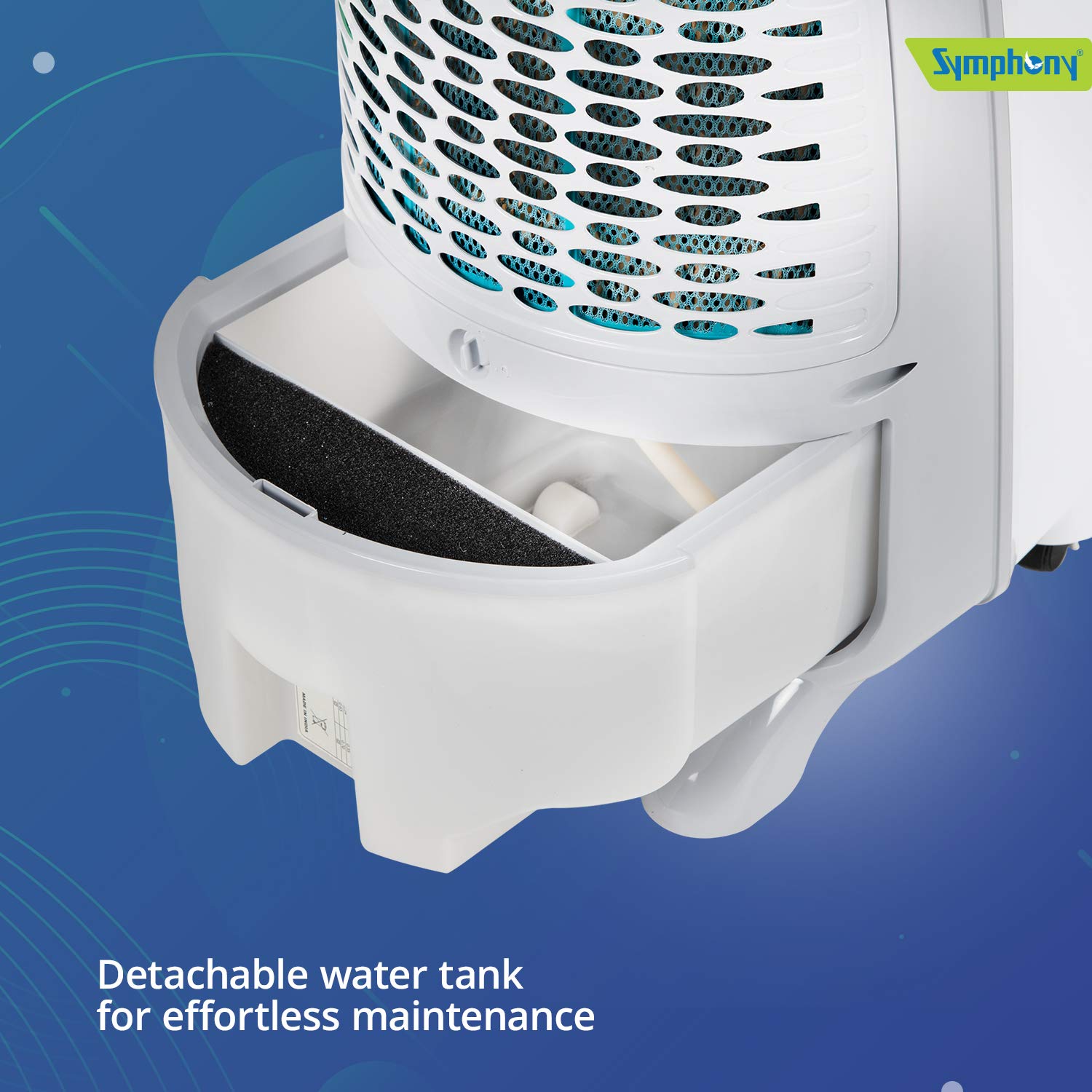 Symphony Silver-i Personal and Kitchen Air Cooler with Remote, Feather Touch Digital Control Panel, Electronic Humidity Control, Multistage Air Purification...