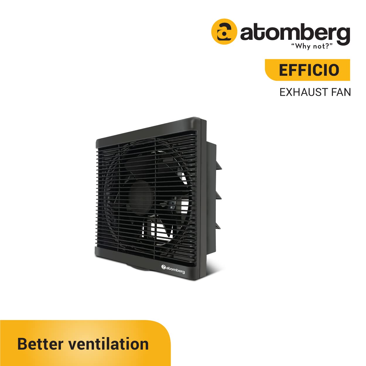 atomberg Efficio 250mm BLDC மோட்டார் ஆற்றல் சேமிப்பு மின்விசிறி கருப்பு
