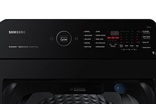 Samsung 9 Kg, 5 Star, Eco Bubble Technology With Super Speed, Wi-Fi, Digital Inverter Motor, Dual Storm, Fully-Automatic Top Load Washing Machine (WA90BG4546BVTL, Black Caviar)