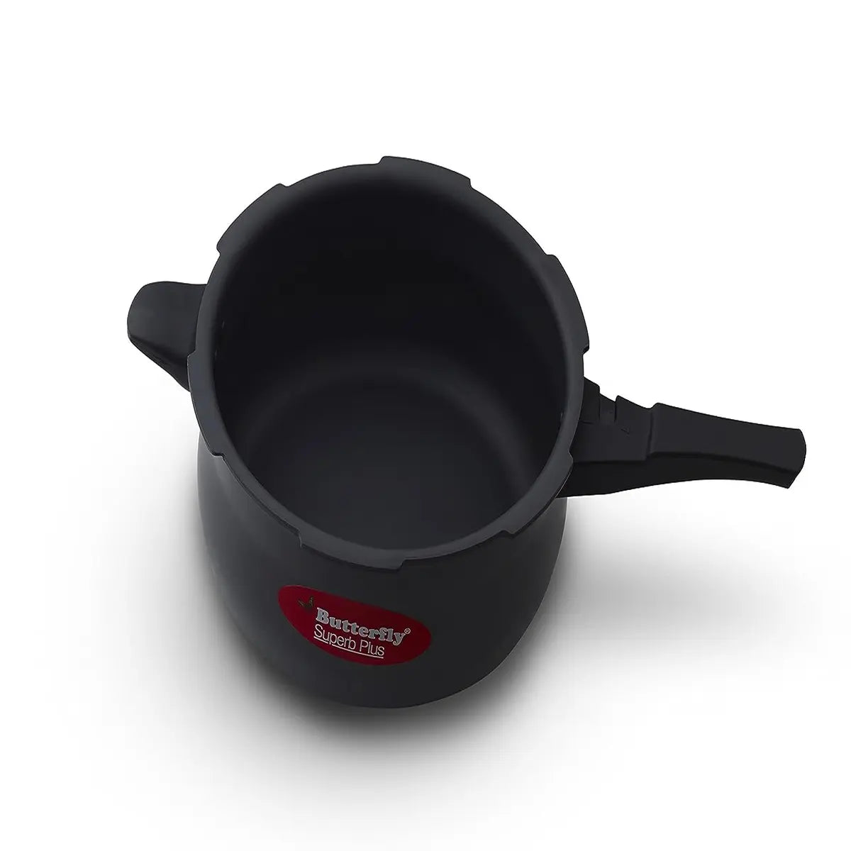 Butterfly Superb Plus Induction Base Hard Anodised Aluminium Outer Lid Pressure Cooker, 5 litres, Black