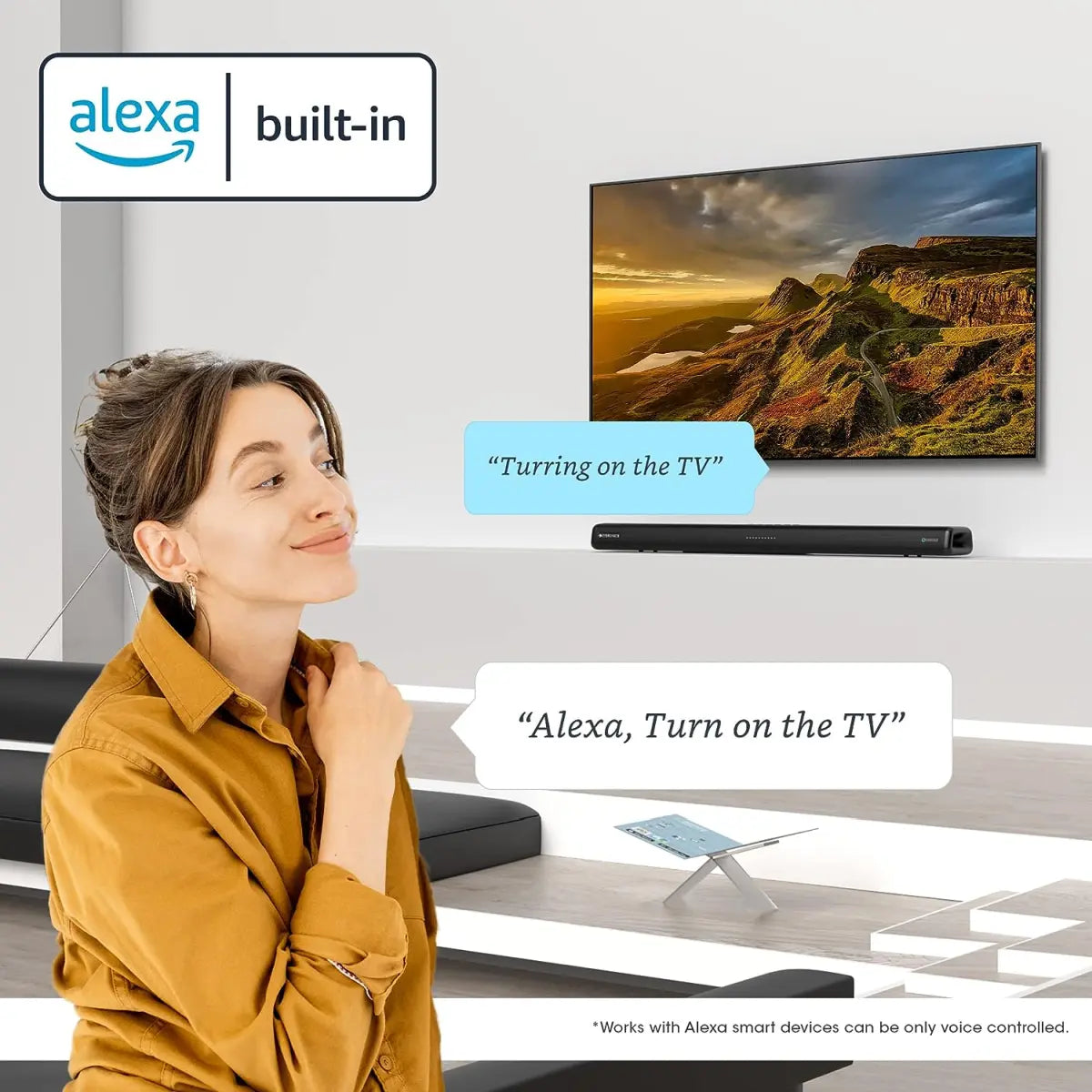 Zebronics ZEB-Jukebar 3820A PRO with Alexa built-in, English/Hindi, BT, Powerful Soundbar 80W RMS, smart App control, music streaming, advanced dual far field mics, inbuilt dual sub, HDMI ARC, Optical