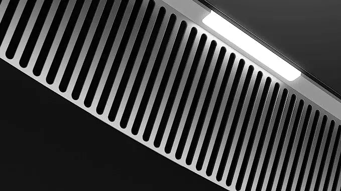 Close-up of the Bosch DWKA98G6OI steel grille with built-in light