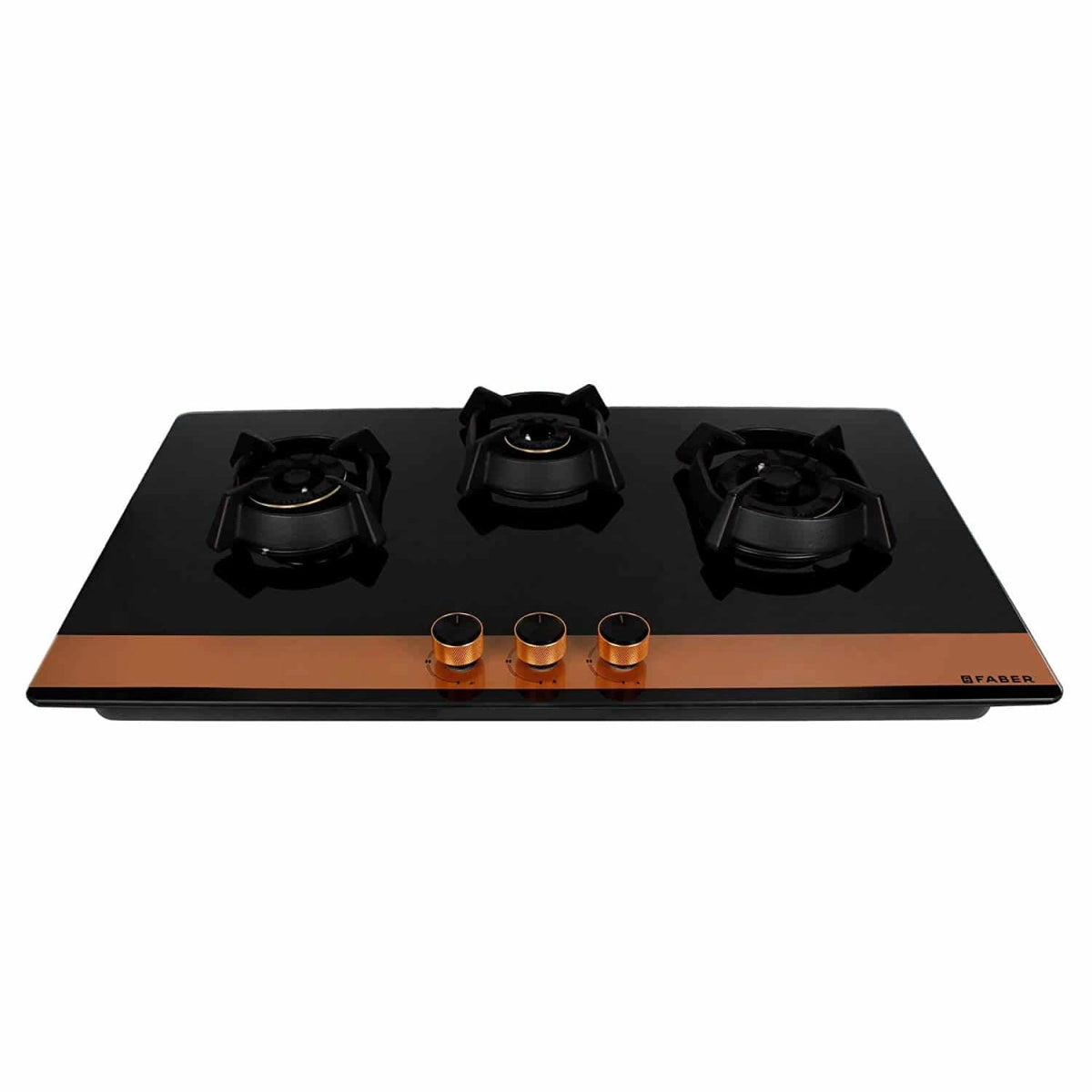 Faber Hobtop Gas Stove 90 cms 3 Brass Burners (Utopia HT903 BR CI AI)