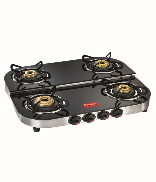 Prestige Royale DGT 04 SS Glass Top Gas Stoves 40282
