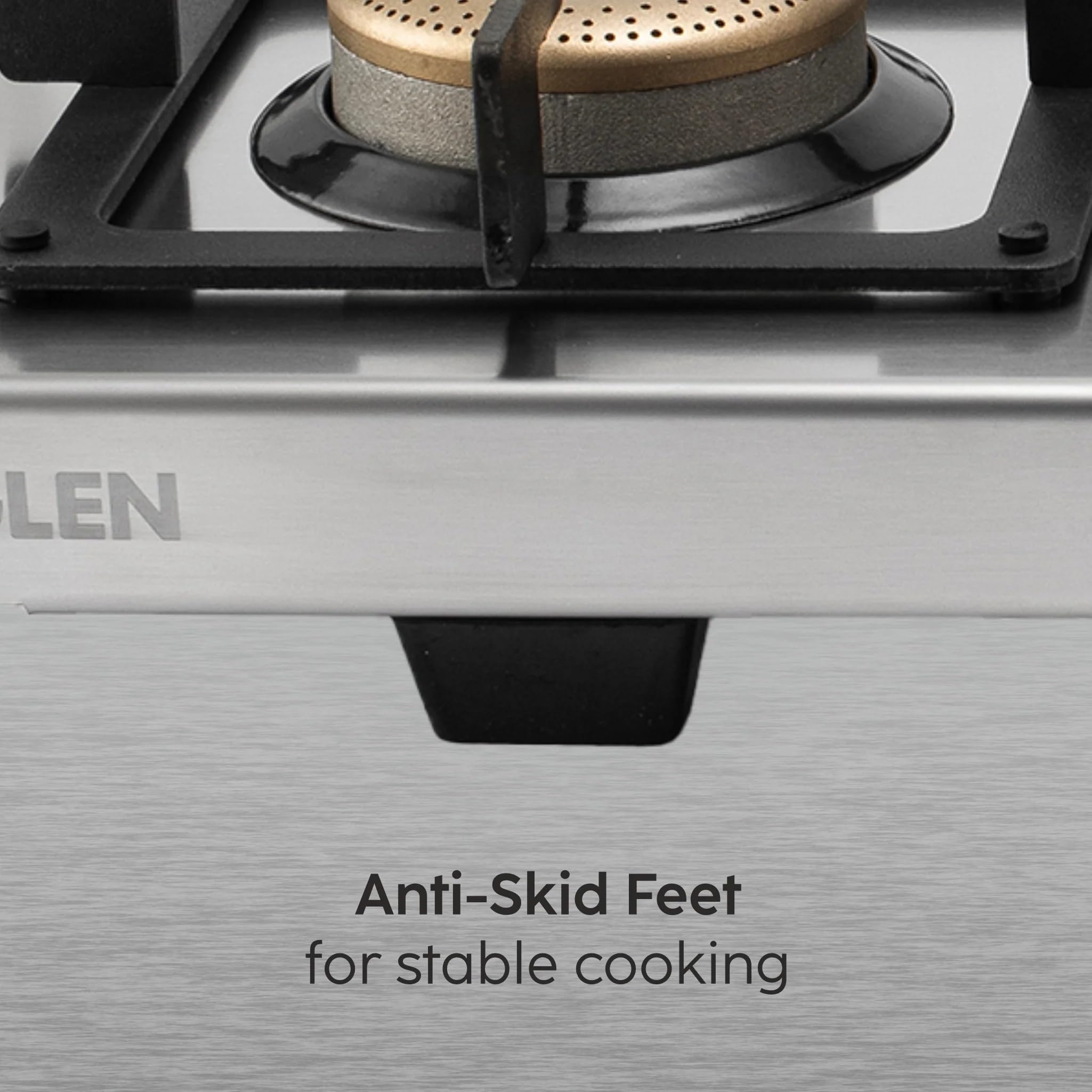 Glen 3 Burner Ultra Tuff Stainless Steel Gas Stove | Silver | Forged Brass Burner With 5 Year Warranty | ISI Certified | Revolving Inlet Nozzle | 2 Year Warranty On Product | 1053 UT SS (3 Bu