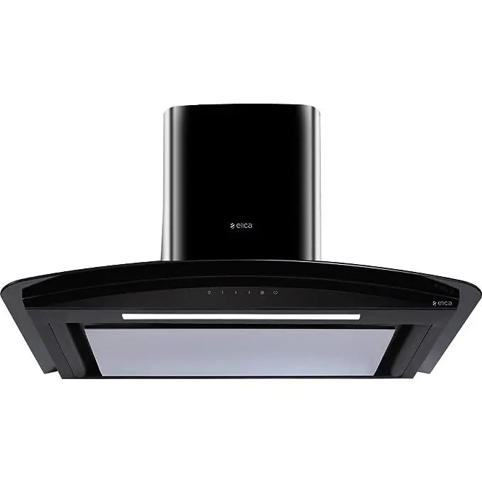 Elica Deep Silent Kitchen Chimney with EDS3 Technology (Glace EDS HE LTW 90 BK NERO T4V LED S, 1 3D Filter, Touch Control, Black)