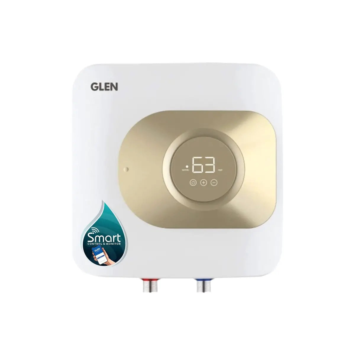Glen 2000 Watt Smart Water Heater with WiFi And Digital Control ,15 L White, 5 Star, | 7 Year on Glass lined tank, 3 Year on Heating Element, 2 Years Comprehensive warranty, Free Installation (7055 15