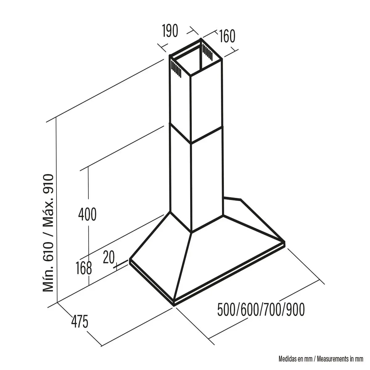 Cata V 90 Cm Stainless Steel Chimney