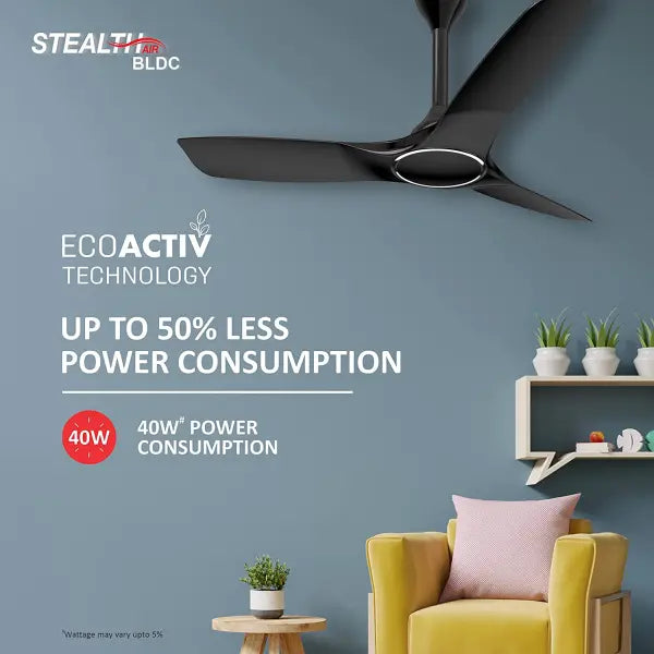 Havells Stealth Air The most silent Fan 1200mm BLDC motor and Remote Controlled Metallic Black