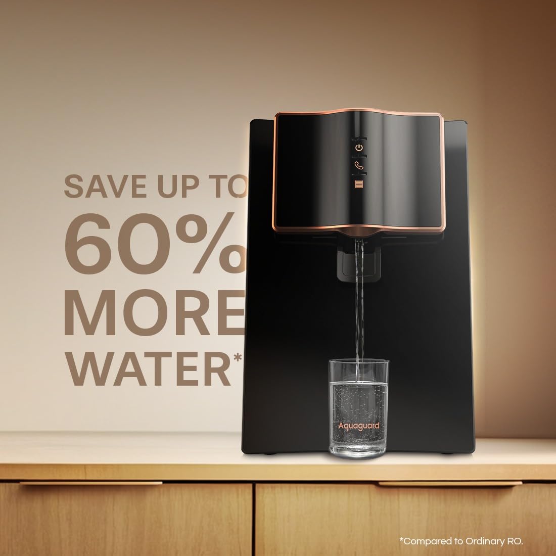 Aquaguard Marvel NXT 10-Stage Active Copper Tech Water Purifier | Up to 60% Water Savings | RO+UV+UF+Active Copper Tech | Taste Adjuster | Suitable for Tanker, Borewell & Municipal Water