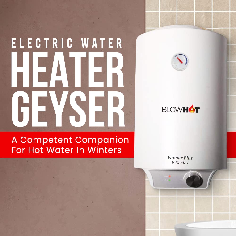 BLOWHOT Electric Storage Water Heater Geyser Vapour Plus V- SERIES 5 Star Rating (10 Litre, Vertical)