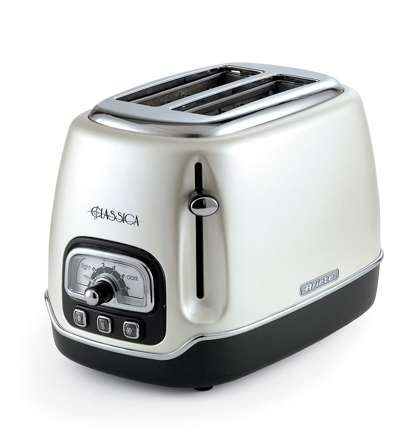 Ariete Tostapane Classica 158/38, Electric Toaster 2 Slices, Without Tongs, 815 W, 3 Functions, 6 Browning Levels, white