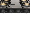 Faber Glass Top 4 Burner Gas Stove (Hob Cooktop Pearl 4BB BK) with Jumbo Burner, Diamond Coated Pan Support, Manual Ignition, Black