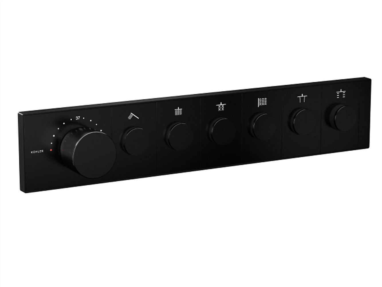 kohler K-26350IN-9-BL Recessed thermostatic mechanical 6 outlet trim in matte black