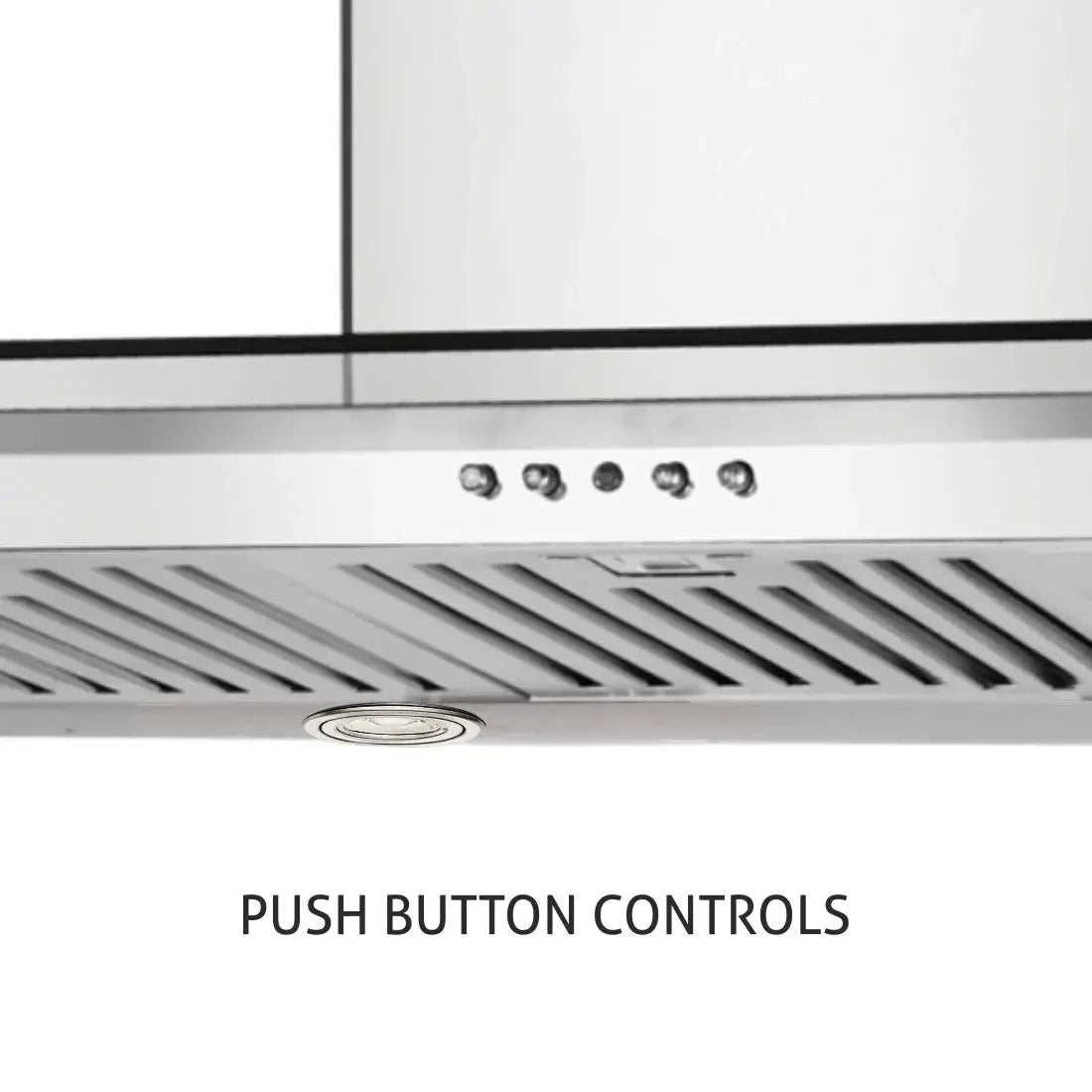 Glen Stainless Steel 60 cms Kitchen Chimney Push Button 6062 Baffle Filter 1000 m3h