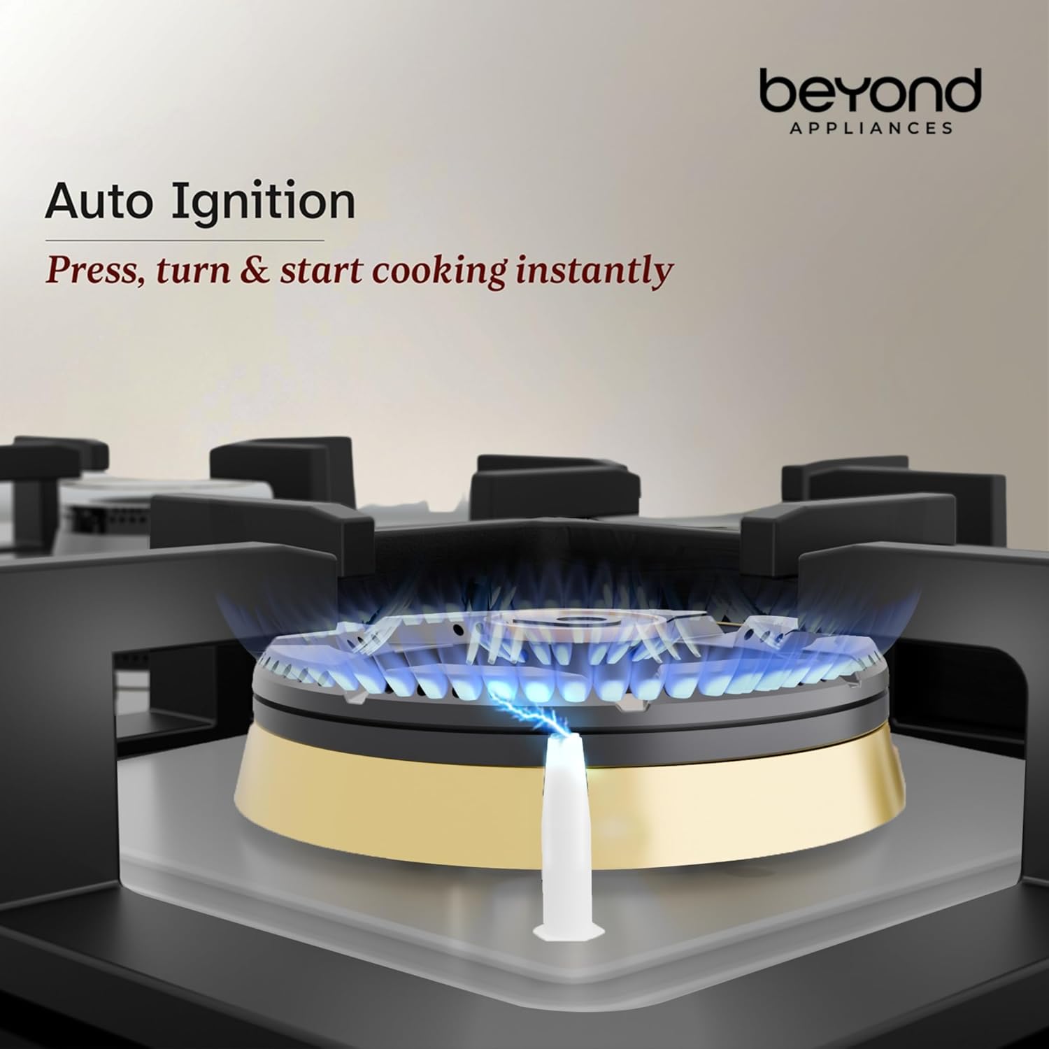 Beyond Appliances Dorado 3-Burner Smart Glass Hobtop Gas Stove