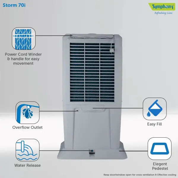 Symphony Storm 70i Desert Air Cooler (70L, Grey)