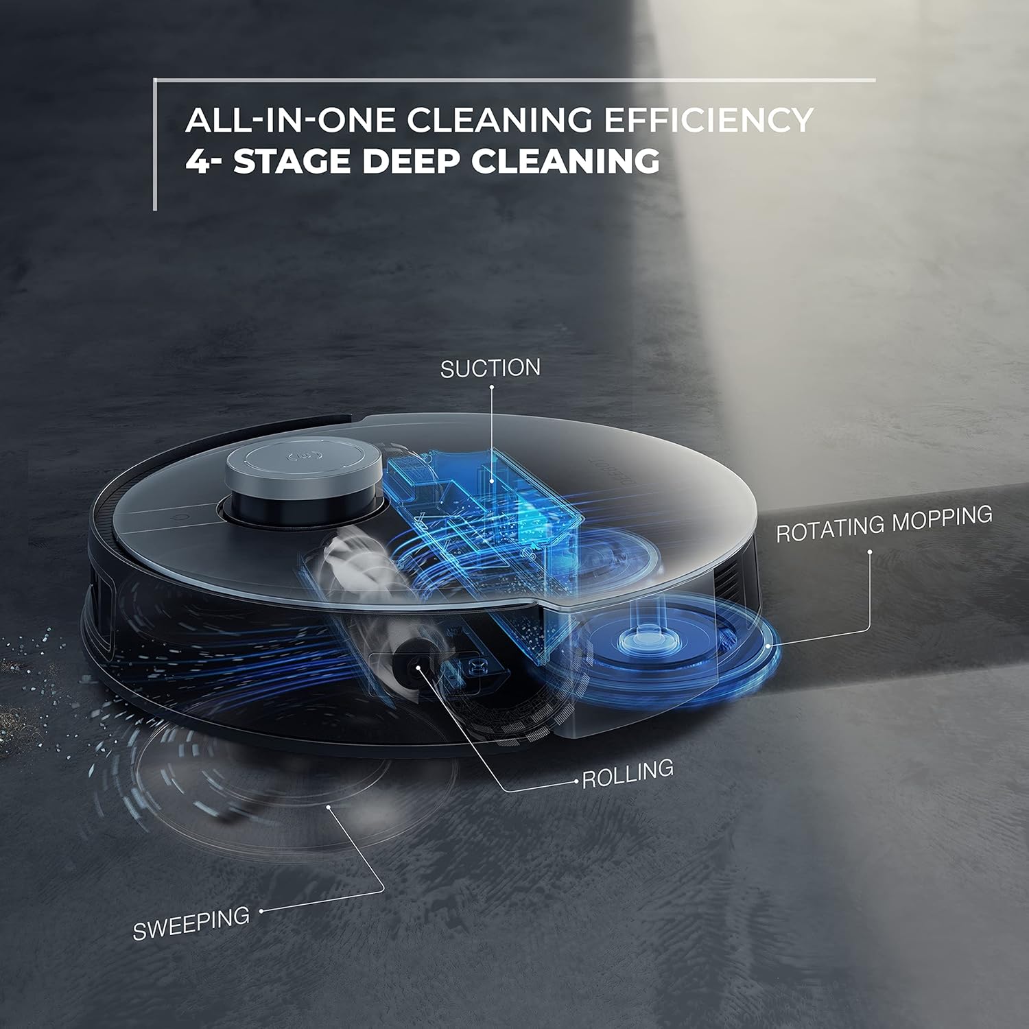 ECOVACS DEEBOT 2-in-1 Vacuum Cleaner, 5000 Pa Suction, All-in-One Omni Station, AIVI 3D & TrueMapping
