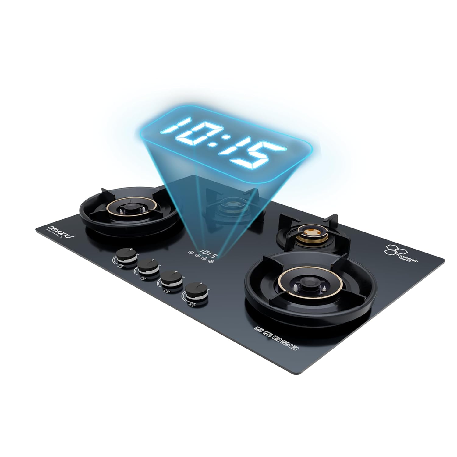 Beyond Appliances Zyra 4-Burner Glass Hobtop Gas Stove Tempered Glass