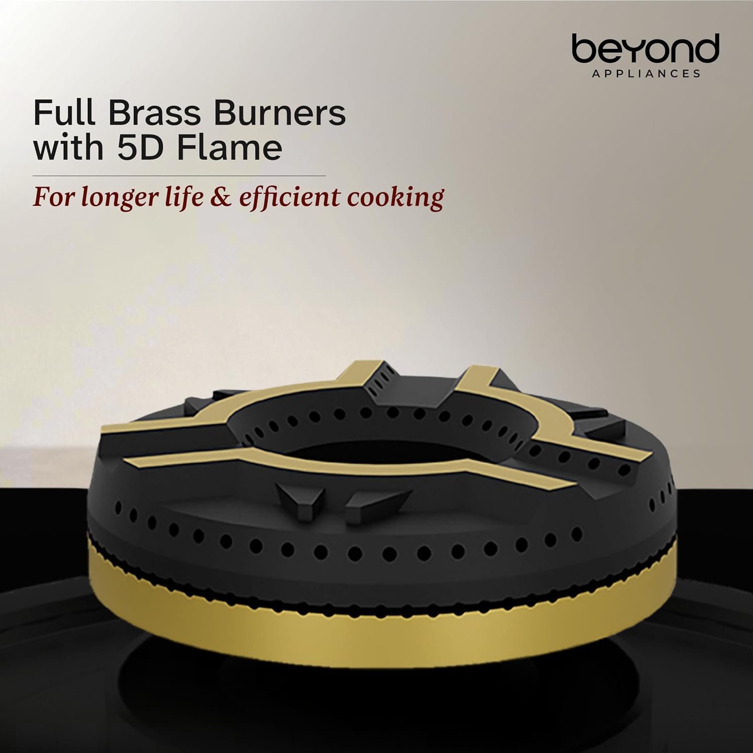 Beyond Appliances Solaria 4 Brass Burners Gas Stove Auto Ignition