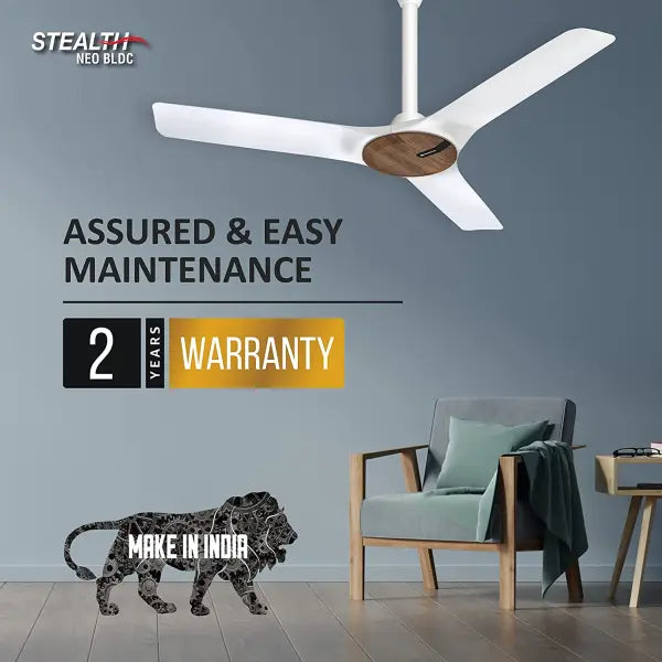 Havells Stealth Neo The most silent BLDC fan 1200mm BLDC motor and Remote Controlled Ceiling Fan Wood Pearl White