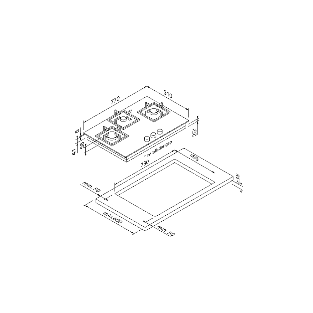 Blaupunkt 5GH75BB390 3b Brass Burner Voltage: 220 – 240 V - Efficient Cooking Appliance