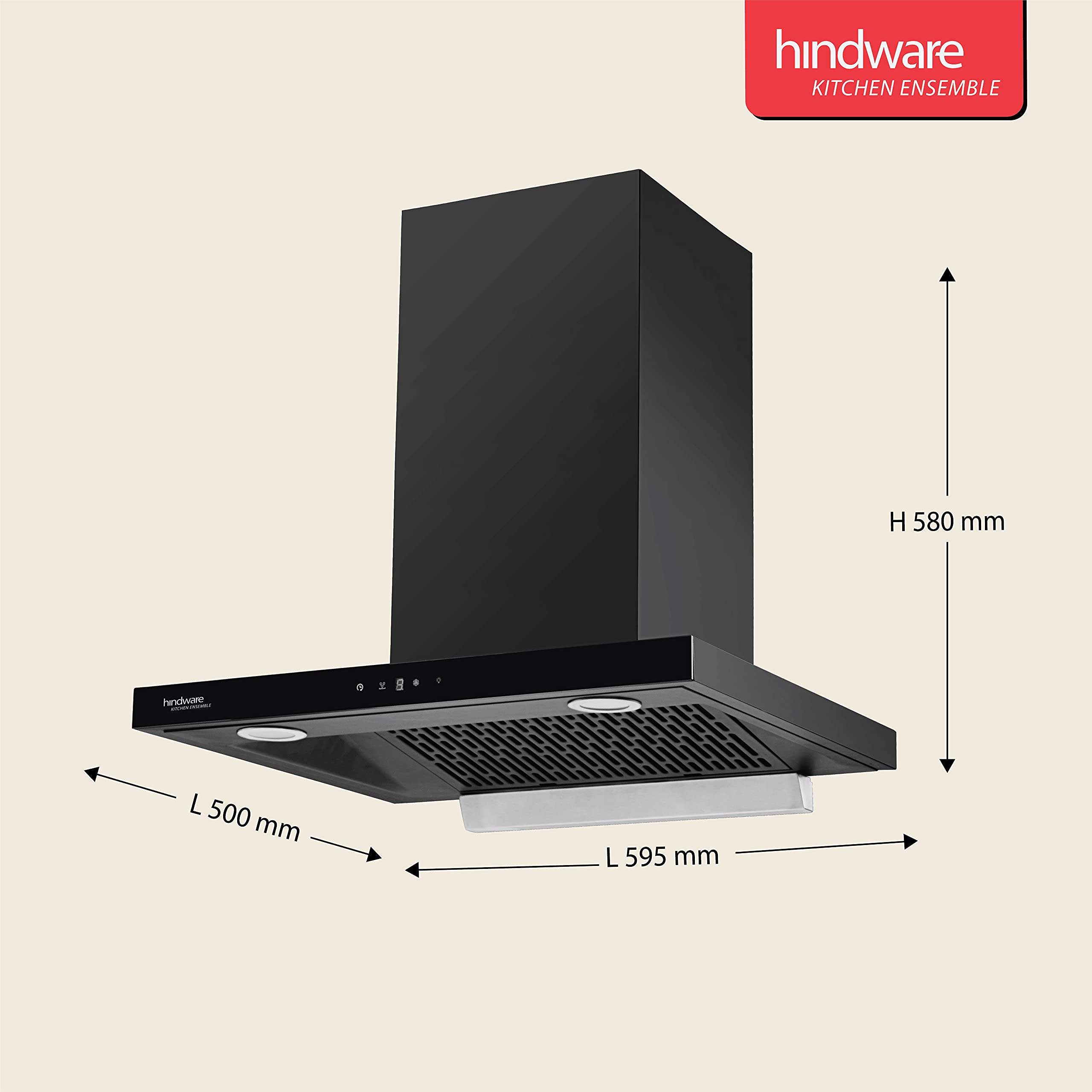 Hindware Alexio Autoclean 60cm 1200 m³/hr (Black)