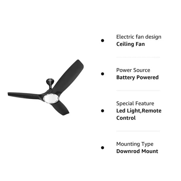 Havells Stealth Underlight 1250mm Ceiling Fan (Black)
