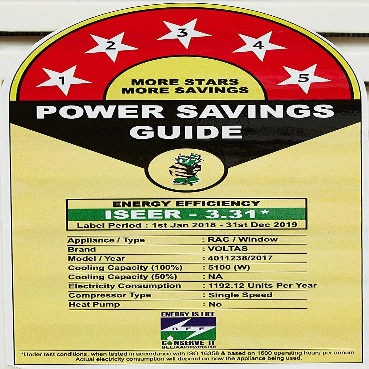 Voltas 1.5 Ton 5 Star Window AC (Copper,185 DZA/185 DZA R32, White)