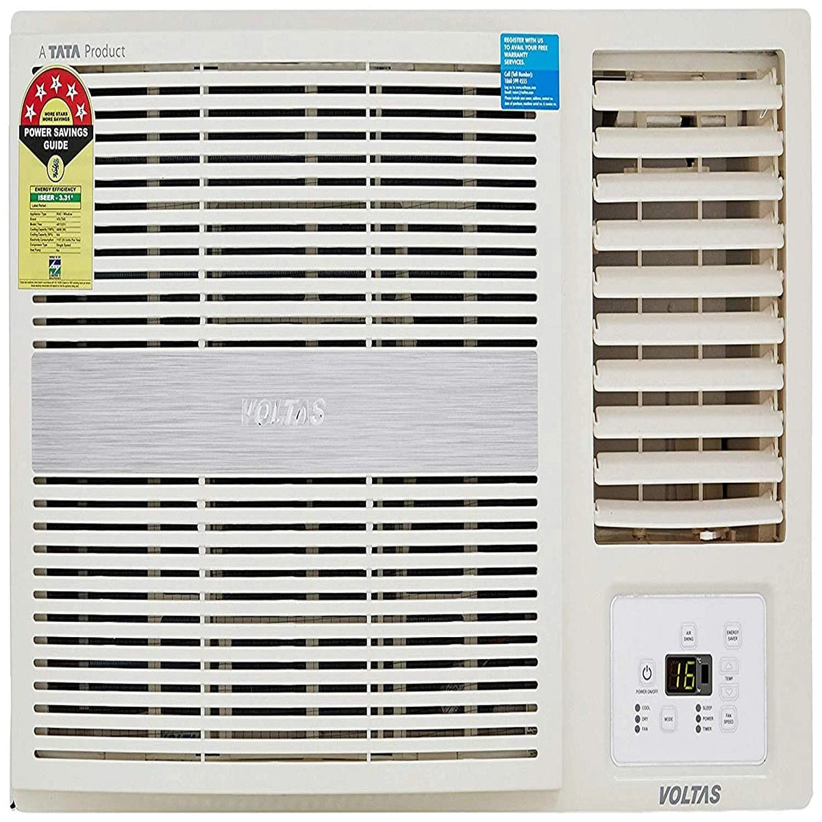 Voltas 1.5 Ton 5 Star Window AC (Copper 185 LZH/185 LZH R32 White)