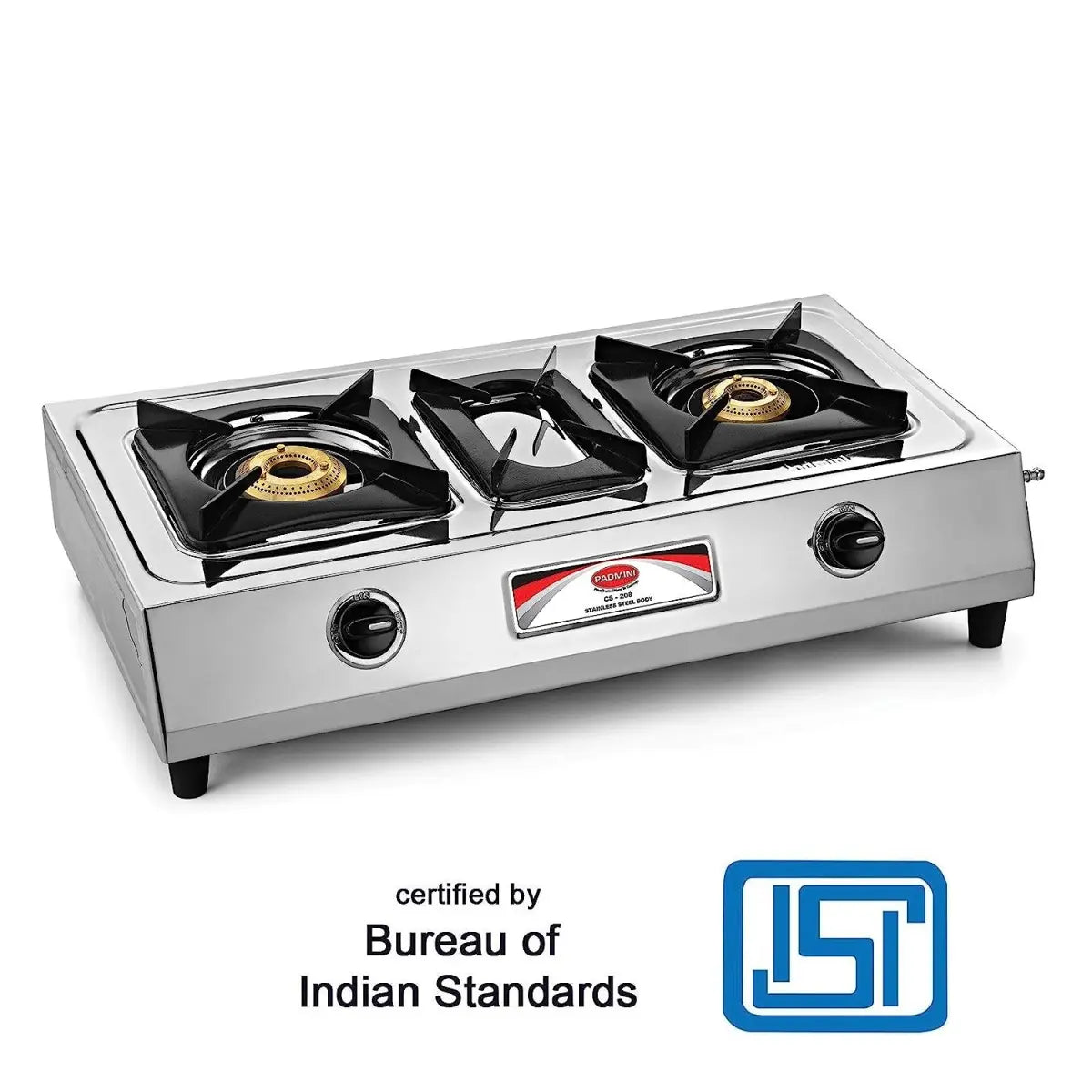 Padmini Gas Stove, 2 Burner, Silver (CS-203)