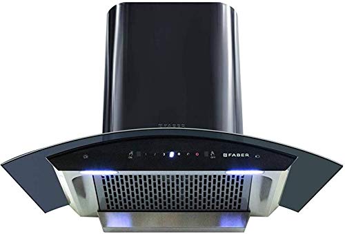 Faber 90 cm 1200 m3/hr Heat Auto Clean Chimney Crest Plus HC SC Touch & Gesture Control, Black