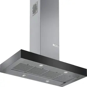 Bosch DIB098G50I 90 cm island cooker hood in stainless steel with black front panel