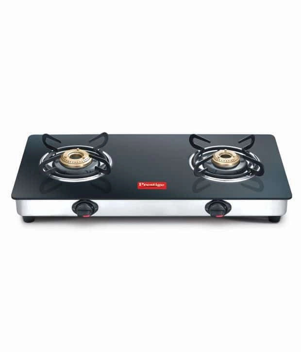 Prestige gtm 02 ss "2 Burner" Glass Manual Gas Stove 40083