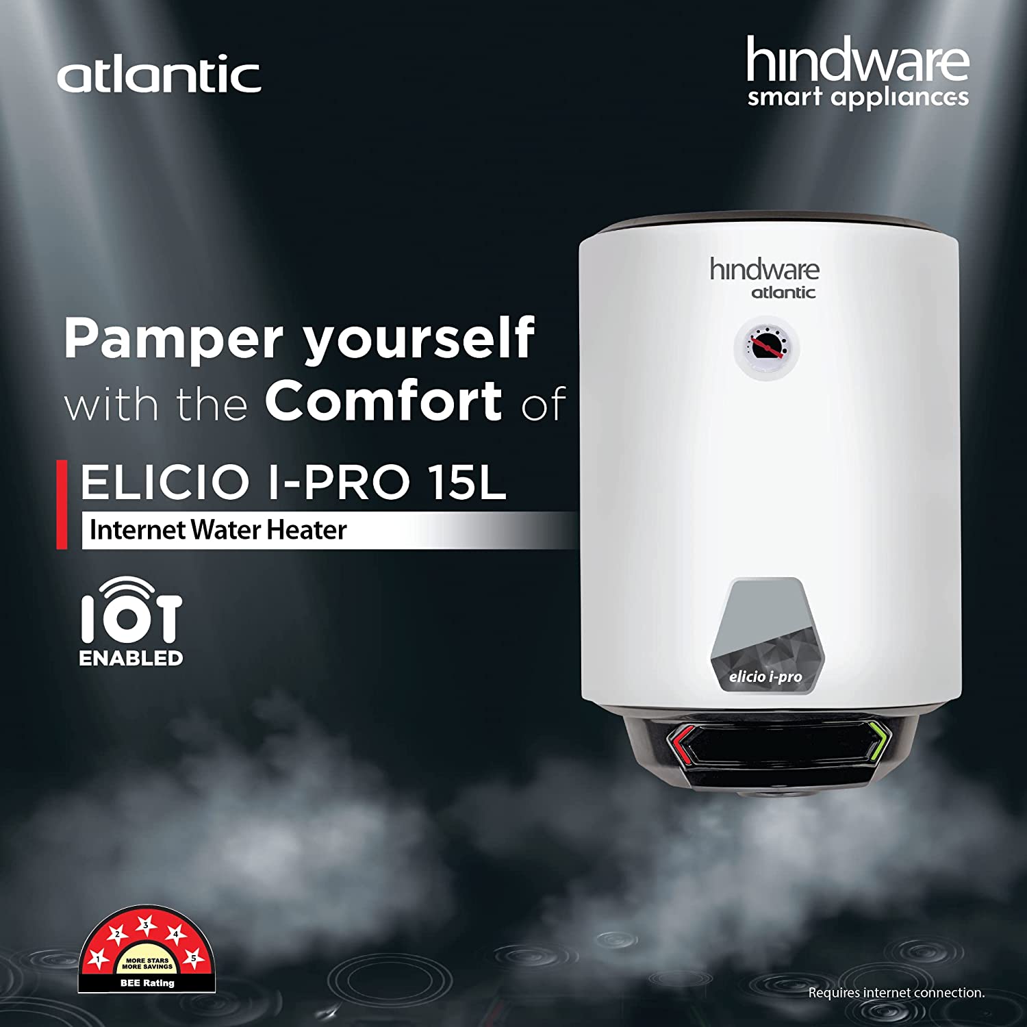 ஹிண்ட்வேர் அட்லாண்டிக் எலிசியோ இப்ரோ 15 லிட்டர் வாட்டர் ஹீட்டர் | 5-ஸ்டார் 