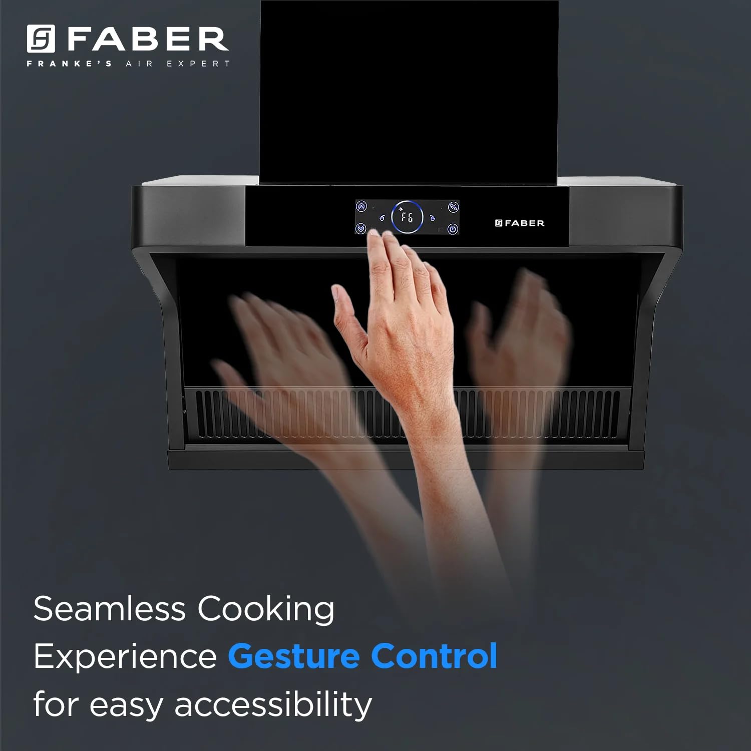 Faber 75 cm 1500 m³/hr angular Kitchen Chimney (HOOD COSMIC FL HC BK 90, Filterless technology, Touch Control, Black)