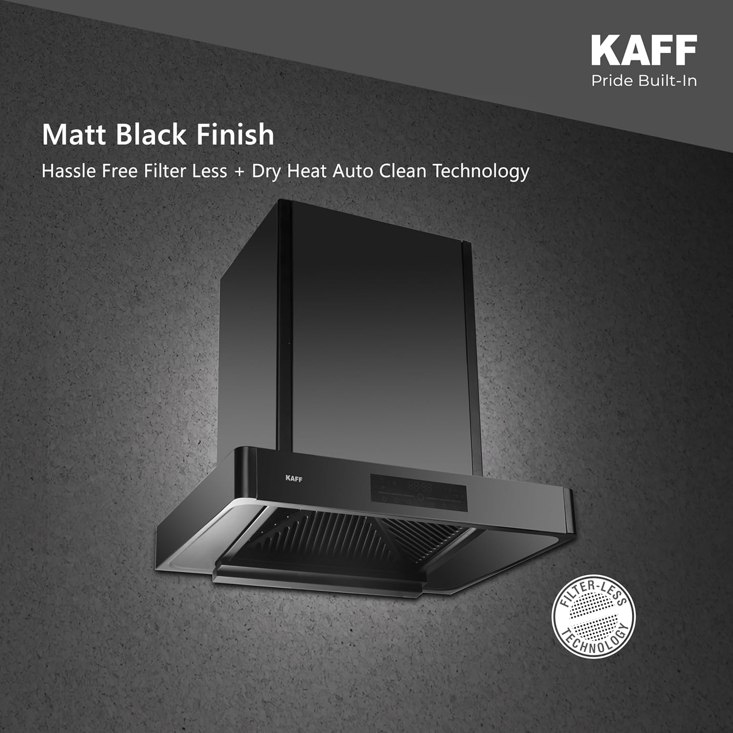 KAFF XPRO 60cm Kitchen Chimney | 1400 m³/hr Suction | Filterless Auto Clean | Motion Sensor & Touch Control