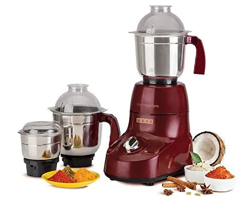 Usha Microsmart Pro 3773 750-Watt Mixer Grinder with 3 Jars (Wine)