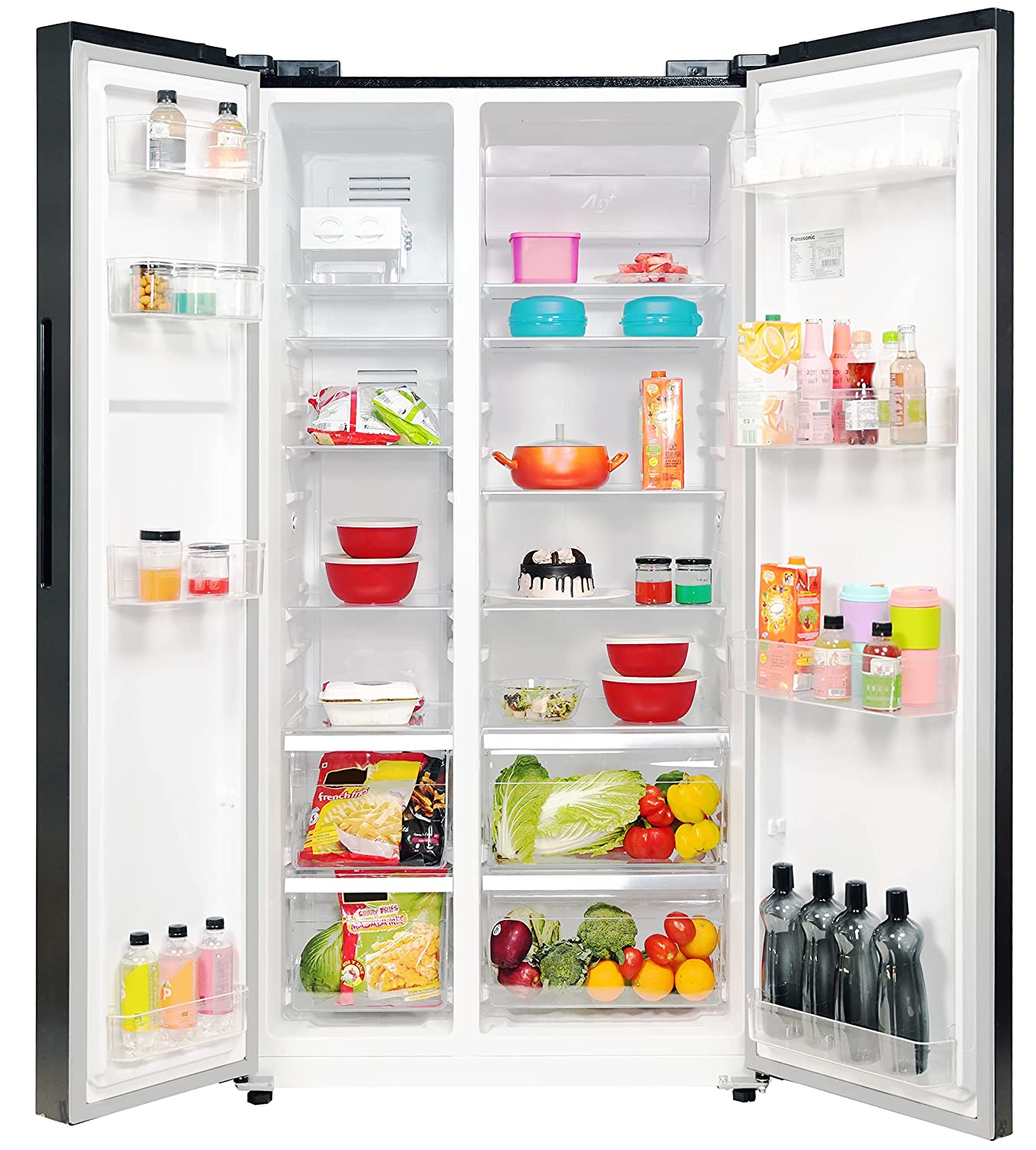 Panasonic 592 L Wifi Inverter Frost-Free Side by Side Refrigerator (NR-BS62MKX1, Black, Stainless Steel Finish)
