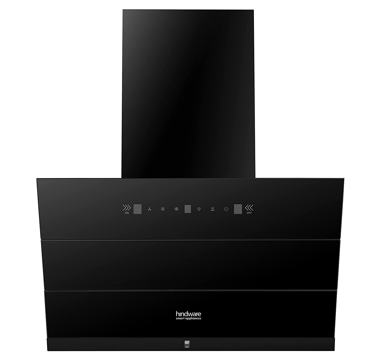 Hindware Smart Appliances Skyla Neo 75 cm Kitchen chimney comes with autoclean technology and maximum suction power 1350 m3/hr having filterless and motion sensor technology (Black 75cm)"