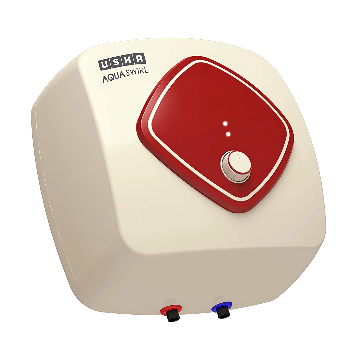Usha Aqua Swirl 15 Litre 5 Star Storage Water Heater With Copper Heating Element (Ivory Wine), Wall Mounting