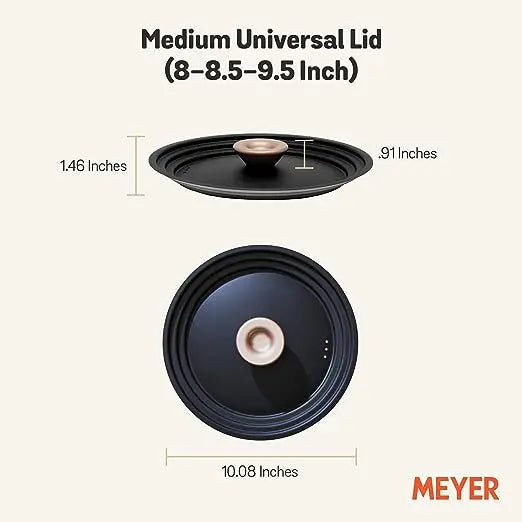 Meyer Accent Series Stainless Steel Universal Lid 20,22,24cm Matte Black