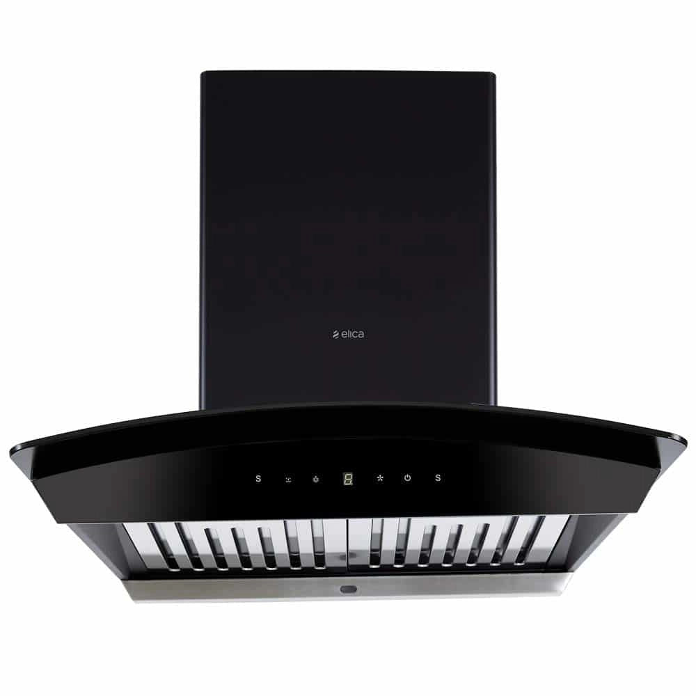 Elica 60 cm 1200 m3/hr Auto Clean Chimney (WDAT HAC 60 NERO, 2 Baffle Filters, Touch Control, Black)