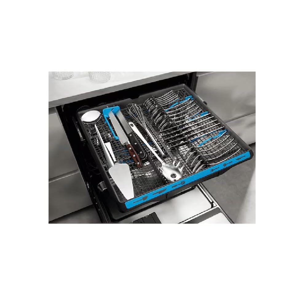 Electrolux EEM48330L dishwasher cutlery tray loaded with cutlery and utensils
