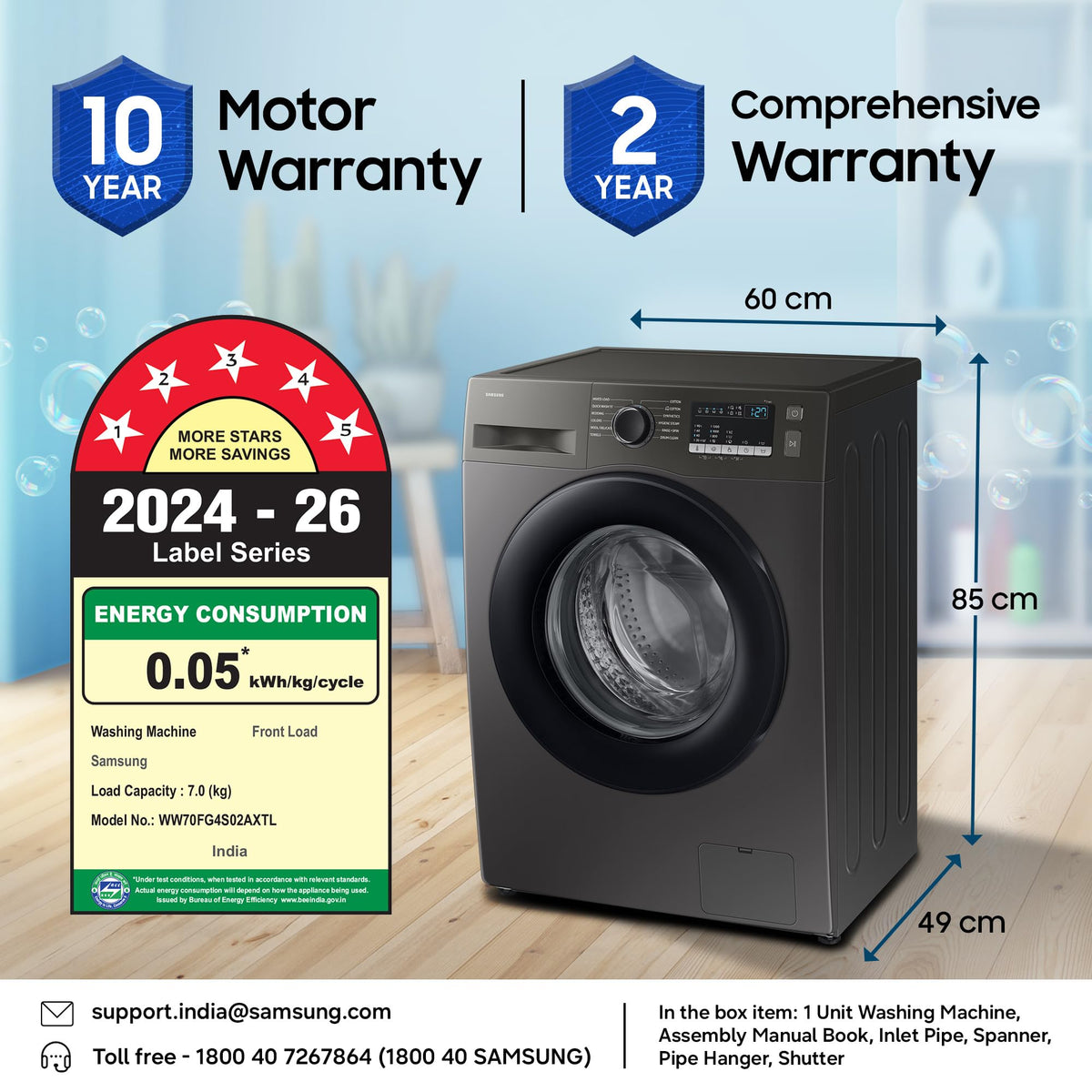 Samsung WW70FG4S02AXTL 7 kg front load washing machine